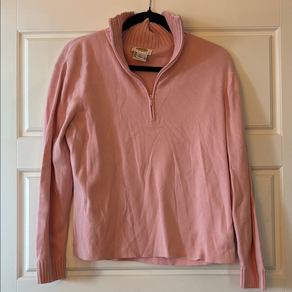 Talbots Pink Half-Zip Sweater